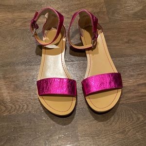 Pre-Owned Pink Metallic Nine West Sandals Size 10